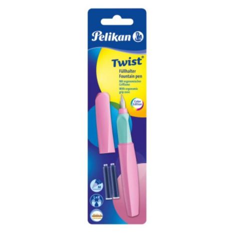 Pióro wieczne Pelikan Twist Różowo-błękitne - 4